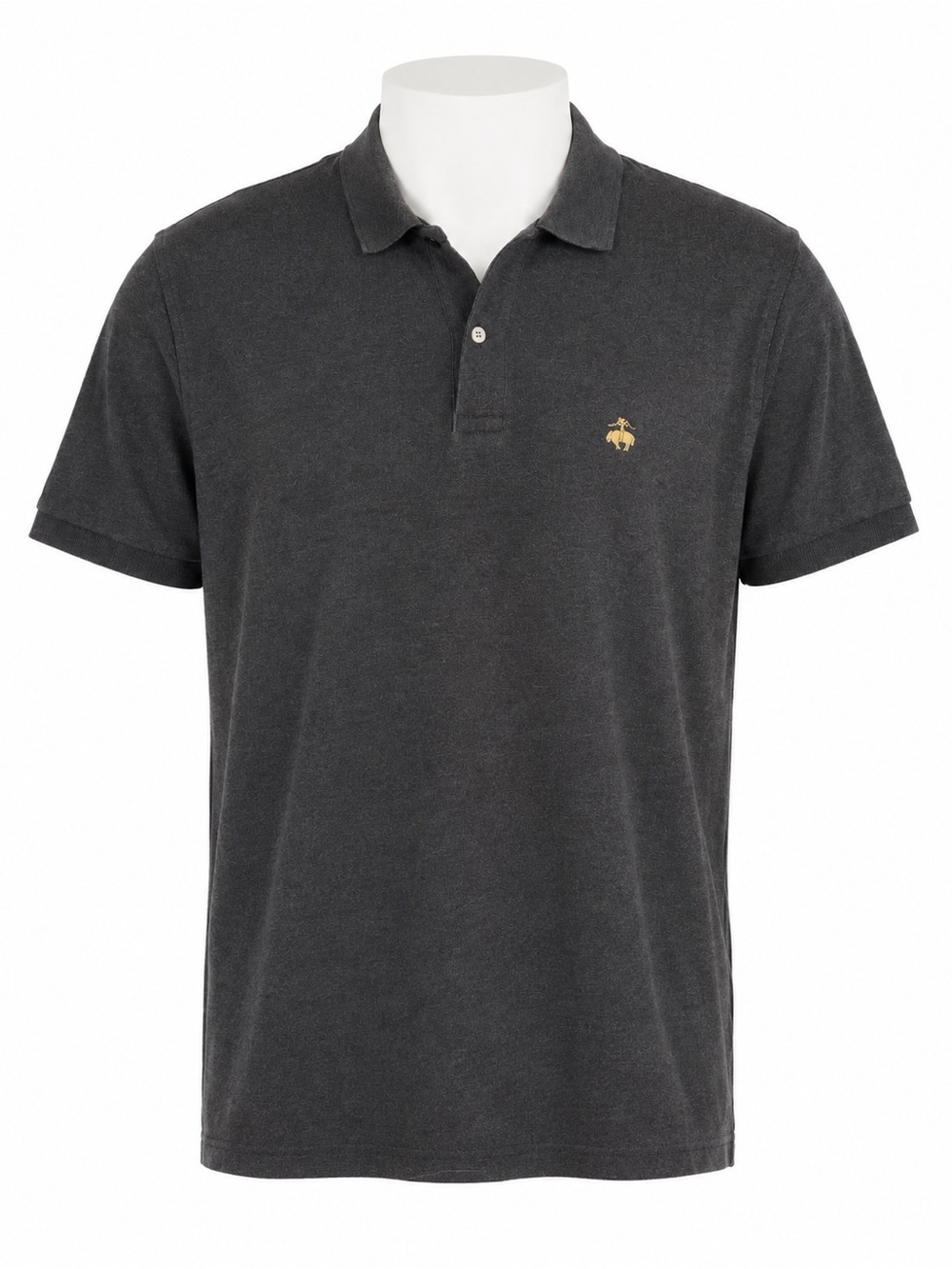 Size L Brooks Brothers Men’s Performance Polo Slim Fit Charcoal Gray Cotton Golf